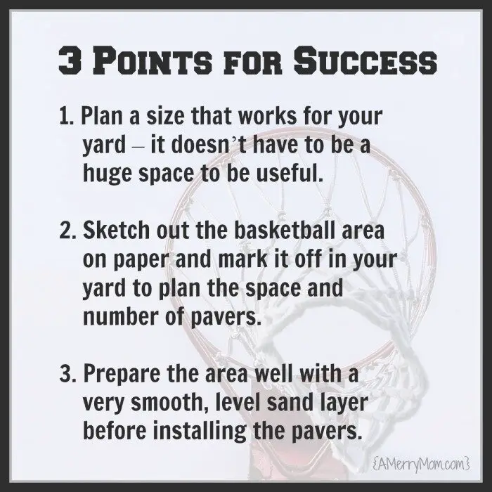 DIY backyard basketball court - 3 points for success - AMerryMom.com
