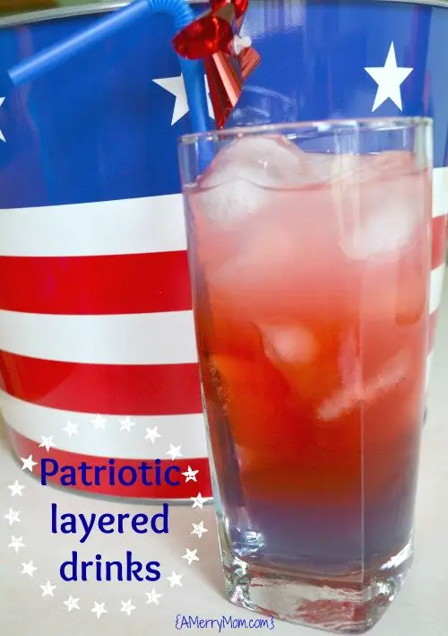 Non-alcoholic red, white, blue layered drinks - amerrymom.com