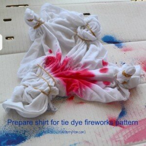 Tie dye shirt fireworks pattern - in progress - amerrymom.com