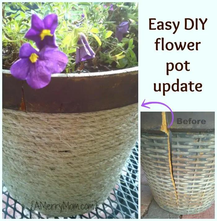 Easy DIY flower pot update - AMerryMom.com