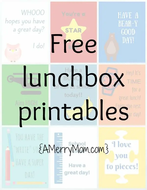 Free lunchbox printables